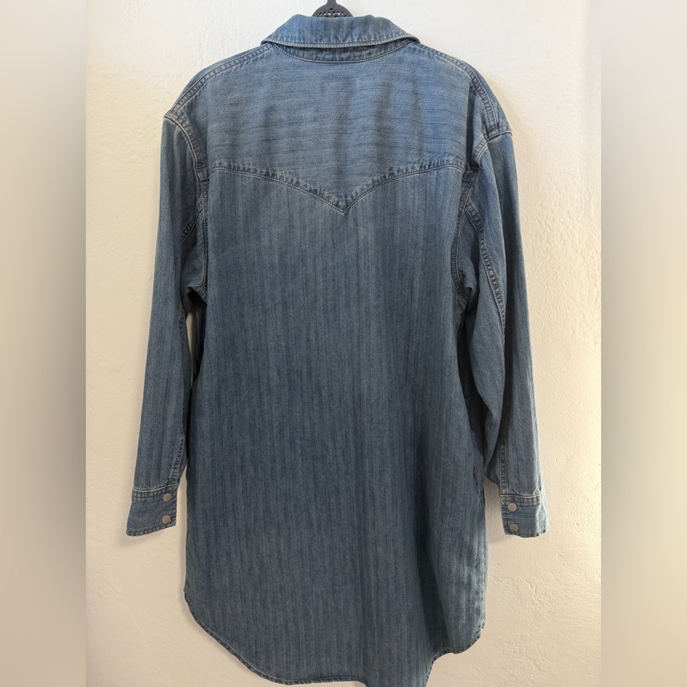Universal Thread Blue Denim Button-Down Dress, Me… - image 8